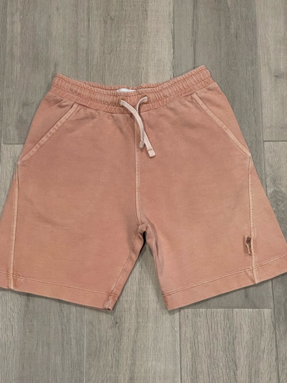 ZARA Kids Cotton washed effect Sweat Shorts Size 8 (128 cm) Peach Pink Casual